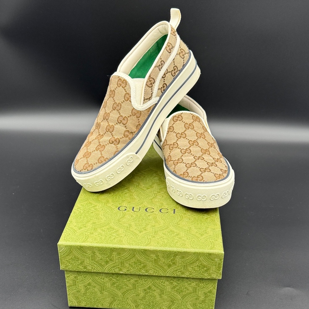 Gucci Women’s Brown Slip-On Sneakers